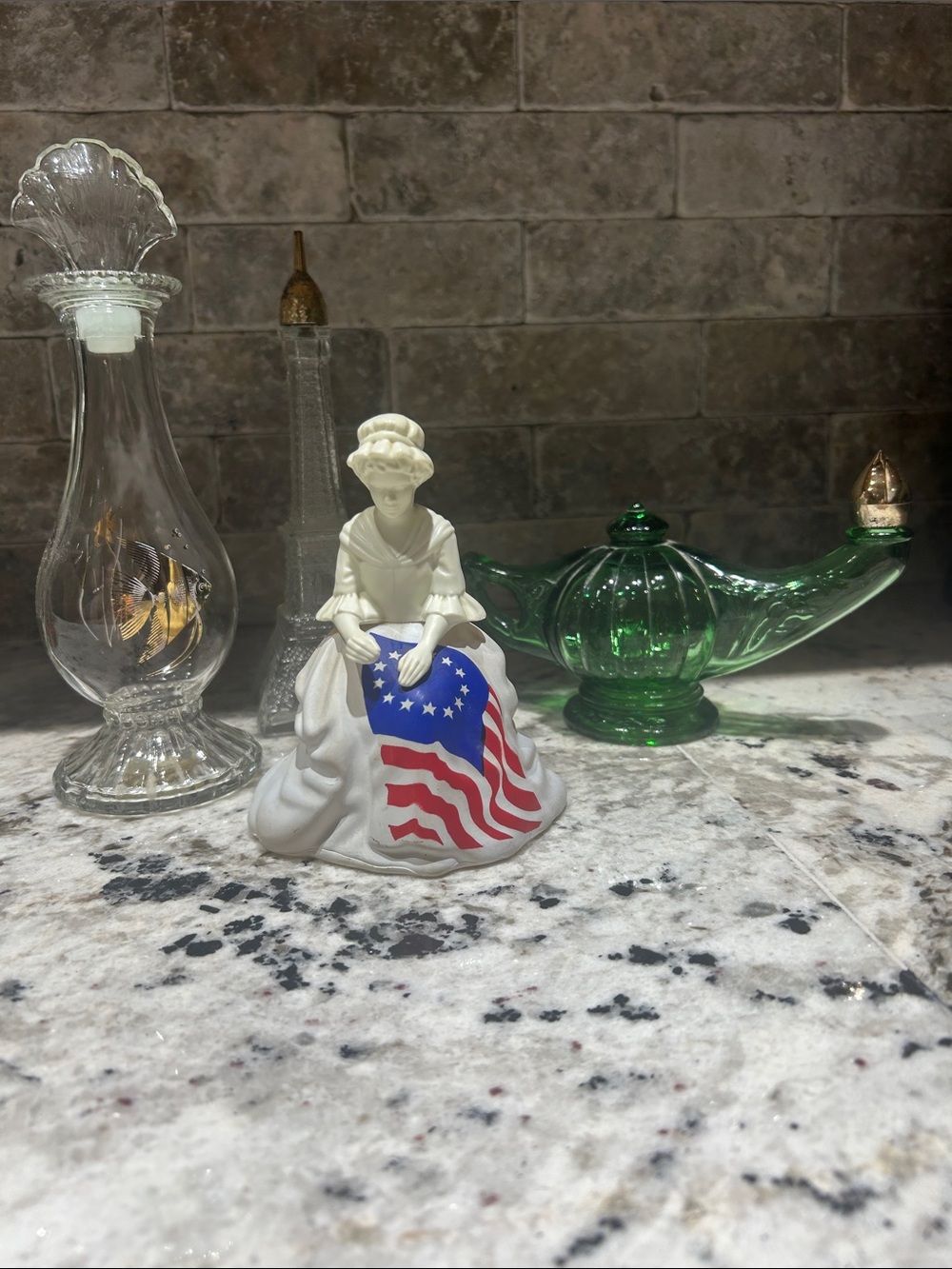 Vintage Avon collectible bottles Betsy Ross,Sea Fantasy, Eiffel tower&Genie lamp